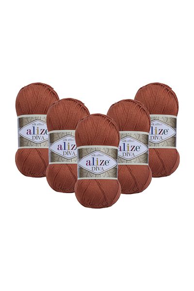 Alize Diva Hand Knitting Yarn 100 Gr. Pack of 5 (100GR X 5 PCS)