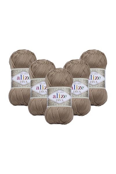 Alize Diva Hand Knitting Yarn 100 Gr. Pack of 5 (100GR X 5 PCS)