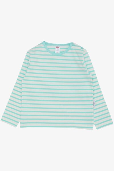 Breeze Baby Boy Long Sleeve T-Shirt Placket Striped 9 Months-3 Years, Water Green