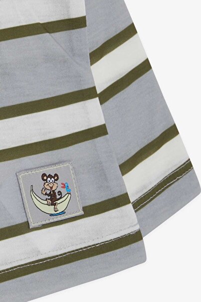 Breeze Baby Boy Long Sleeve T-Shirt Patchwork Striped 9 Months-3 Years, Mixed Color