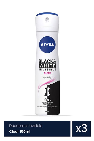 NIVEA Nivea Αποσμητικό αόρατο διάφανο αποσμητικό σπρέι 3 τεμάχια x 150ml