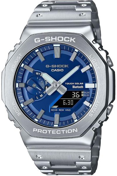 Casio ساعة جي شوك للرجال، معدنية بالكامل، تناظرية/رقمية، مزودة ببلوتوث - Gm-b2100ad-2adr
