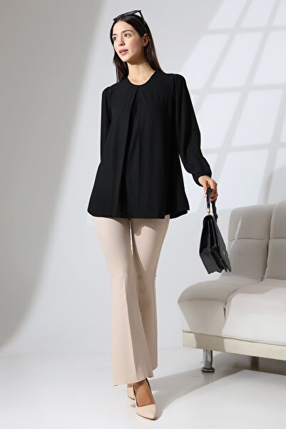 Şiir Manila Women - Μια πλισέ ζακάρ χτενισμένη βαμβακερή μπλούζα & χιτζάμπ φούστα