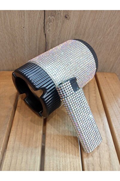 NESGIFT Janjanlı (Neon) Taşlı Alüminyum Küllük ve Taşlı Çakmak (DOLABİLEN)