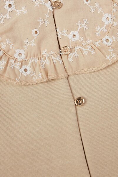 Layette Bg Store Baby Girl Beige Vest 23Ss0Lt7701