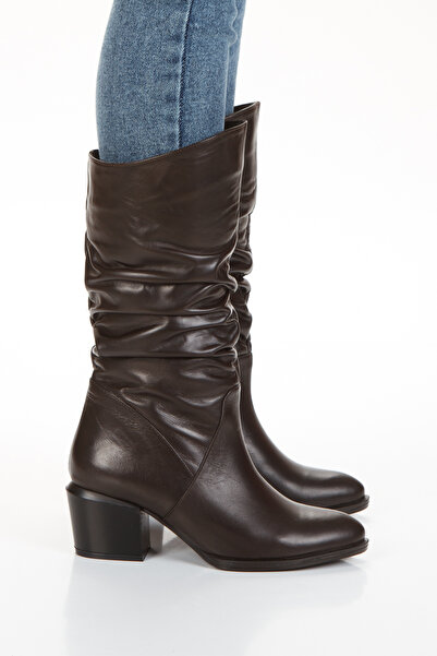 İLOLİCA Жіночі чоботи з натуральної шкіри з підборами на шпильці та застібкою-затискачем