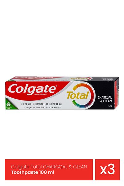 Colgate Total CHARCOAL & CLEAN 100 ml x 3 pieces