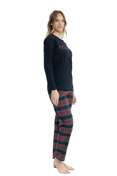 U.S. Polo Assn. BAZA. Polo Assn. 17131 Set de pijamale de damă bleumarin - mânecă lungă și gât rotund