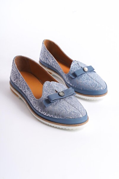 CZ London Women's Genuine Leather Ballerinas with Ribbon Detail, Flat Sole, Shiny Daily Ballerina Shoes