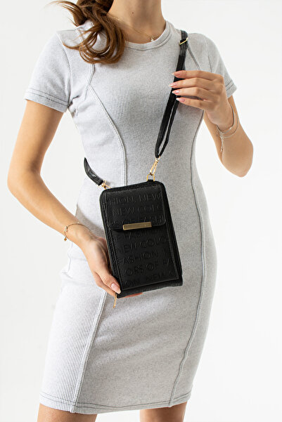 mıchael polo Lina Black Women's Shoulder and Crossbody Bag 19X12 Size