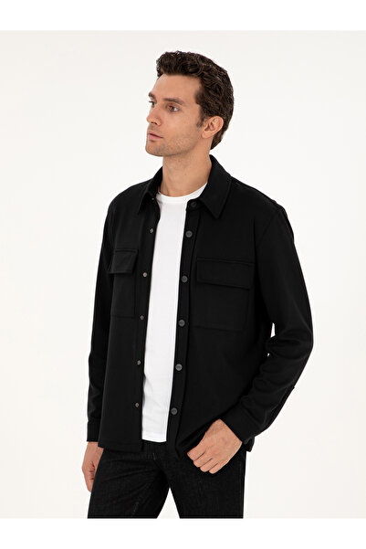 Cacharel Siyah Regular Fit Ceket Gömlek 50292995-VR046