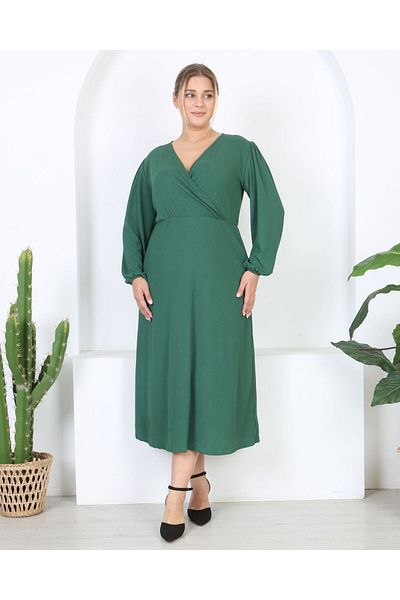 Butik Nilyam Γυναικείο φόρεμα με διπλό στήθος με διπλό στήθος, μανίκι, μάξι μήκους, 24672