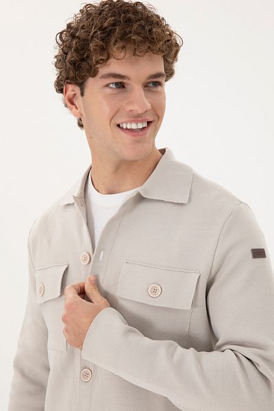 U.S. Polo Assn. Men's Stone Knitwear Cardigan 50294169 -Vr049