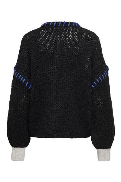 ONLY Onldenise Life Ls Oneck Knt Crew Neck Block Color Low Sleeve Regular Fit Loose Sweatshirt