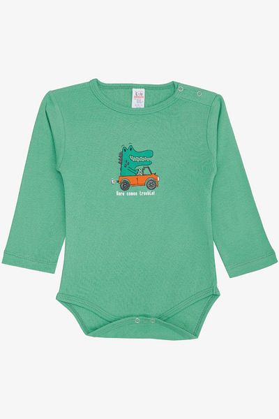 Breeze Mint Green Bodysuit for Baby Boy Age 9-3, Driver Crocodile Printed
