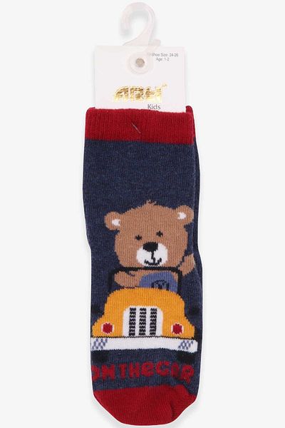 Katamino Индиго чорапи за момче 1-2-7-8 години - с шарка на плюшено мече