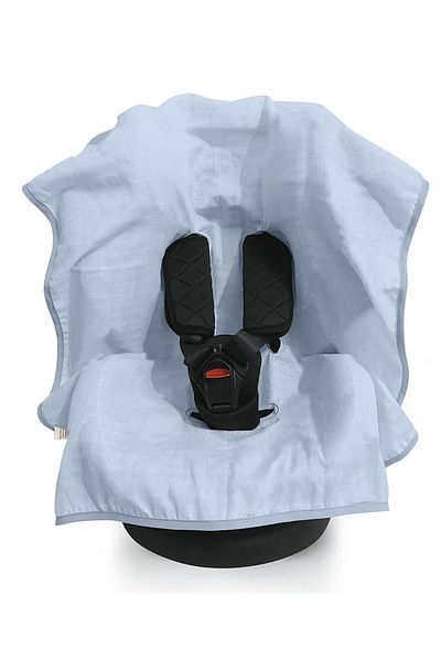 DEUX LAPINS 100% Cotton Car Seat & Muslin Stroller Cover-Endless Blue