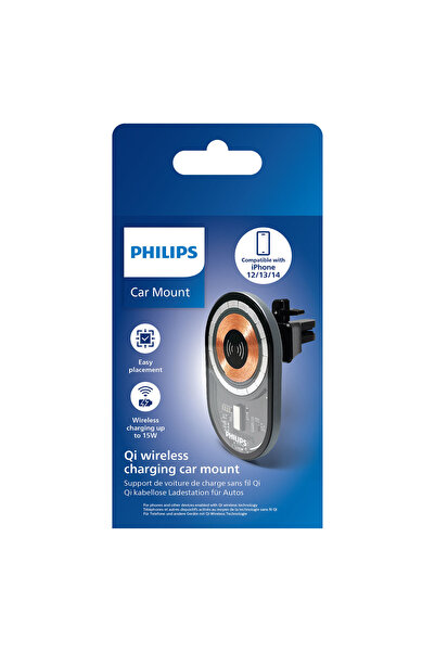 Philips DLK3534Q USB-C Girişli 15W Araç içi Magsafe Kablosuz Hızlı Şarj Cihazı