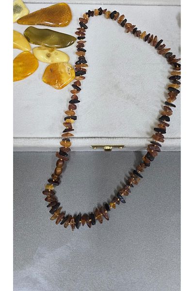 Combin Accessory Raw Baltic Drop Amber Stone Adult Necklace (Non-Polished Raw Stone Drop)