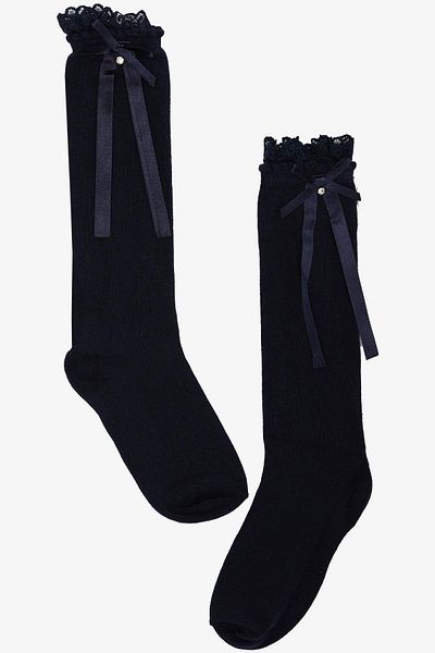 Katamino Чорапи за голф за момичета Stoned Bow Laced 7-12 години, тъмносини