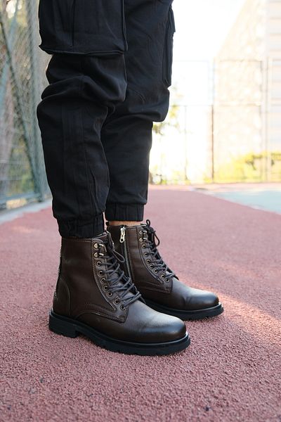 Riccon Brown Unisex Zippered Boots - 0012695