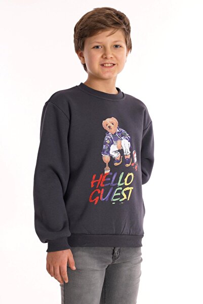 zepkids Hello Guest Printed Smoked Color Boy Sweat