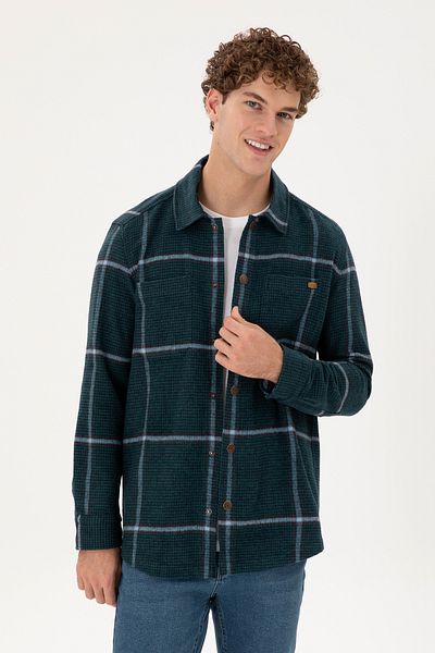 U.S. Polo Assn. Men's Dark Green Long Sleeve Shirt 50291250 -Vr079