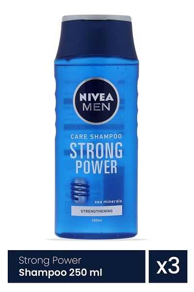 NIVEA Șampon Strong Power 3 bucăți x 250 ml