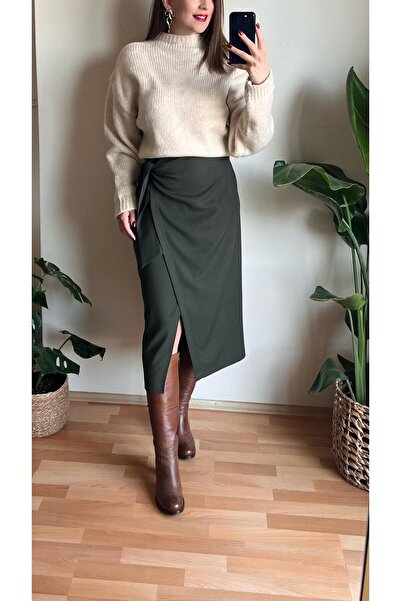 Butik HAKİ BAĞLAMA DETAY ETEK