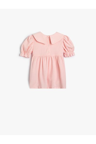 Koton Balloon Sleeve Bow Baby Collar Dress