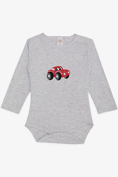 Breeze بدلة أطفال أولادي سهلة الارتداء مطبوعة على شكل سيارة من 9 أشهر إلى 3 سنوات، مزيج من اللون الرمادي الفاتح