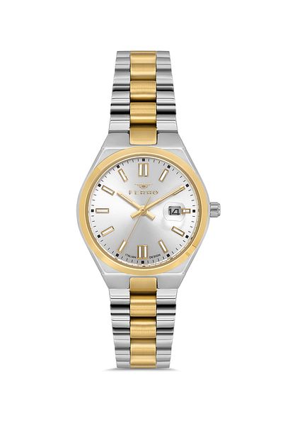 FERRO Yellow and Silver Steel Band Women's Wrist Watch Fl21492A-D
