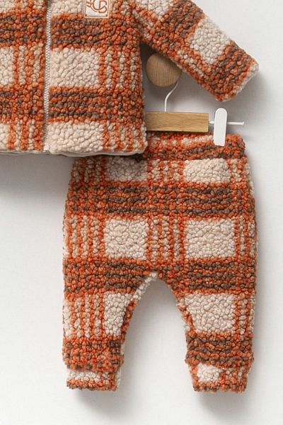 Cassiope Wellsoft Baby Boy Set - Plaid Print, Zip-Up and Thick Winter Jacket