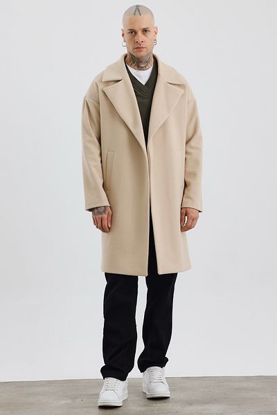 MADZEYMODA Ανδρικό παλτό βιζόν με διπλό στήθος Comfortable Fit Premium Mz56123