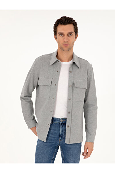 Cacharel Antrasit Regular Fit Ceket Gömlek 50292995-VR006