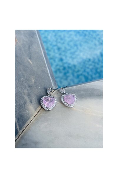 bugia Zarif Kalp  Detay Çelik Küpe