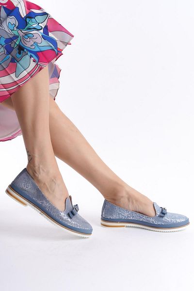 CZ London Women's Genuine Leather Ballerinas with Ribbon Detail, Flat Sole, Shiny Daily Ballerina Shoes
