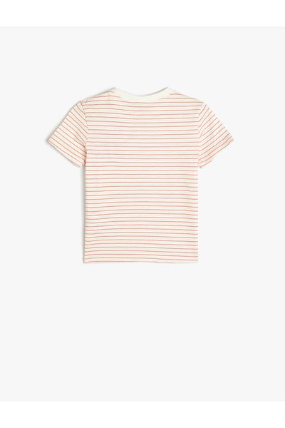 Koton Kurzärmliges T-Shirt mit Rundhalsausschnitt und Krabben-Print