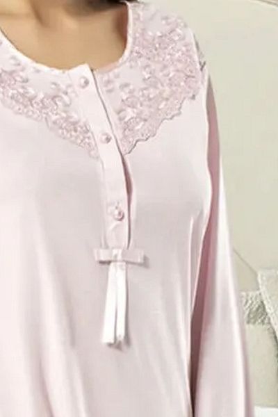 Xses 2020 Women's Powder Colored Long Sleeve Pajamas Set