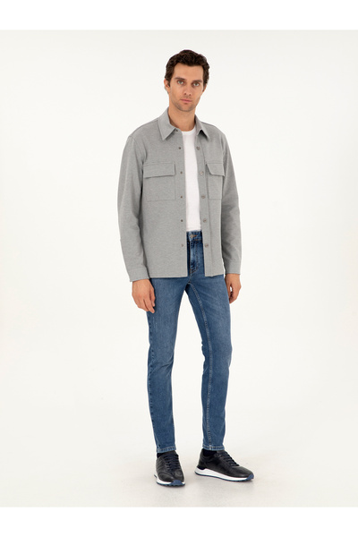 Cacharel Antrasit Regular Fit Ceket Gömlek 50292995-VR006