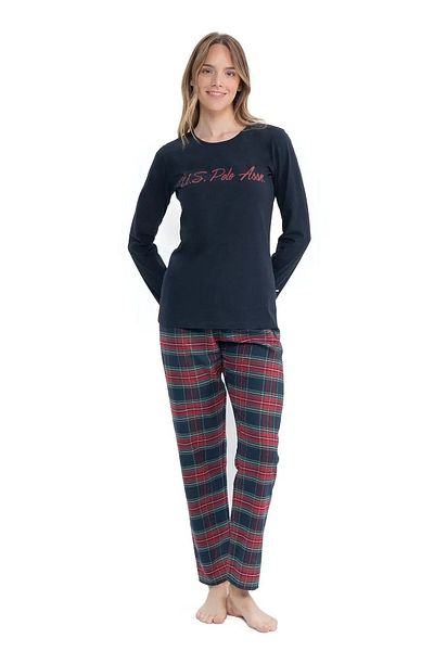 U.S. Polo Assn. BAZA. Polo Assn. 17131 Set de pijamale de damă bleumarin - mânecă lungă și gât rotund