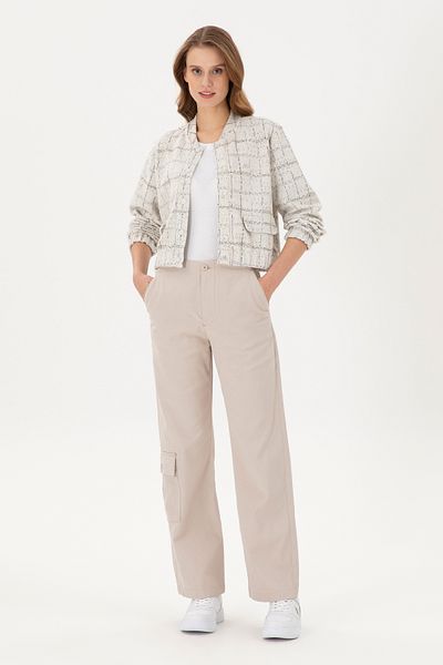 U.S. Polo Assn. Women's Stone Cargofit Canvas Trousers 50290855 -Vr049