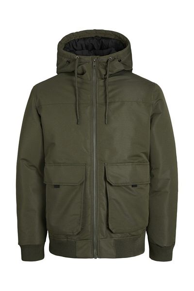 Jack & Jones Πράσινο ανδρικό παλτό Bomber - Jjconstruct 12263838-Rosin