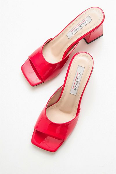 Niloshka Dublin Red Patent Leather Women's Slippers