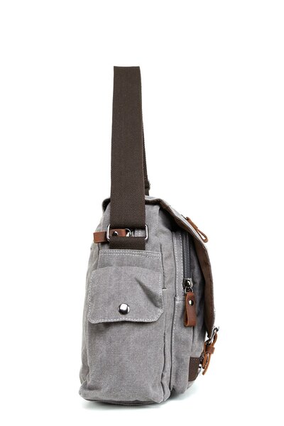 Necati Çanta Сумка з сірого полотна - 15,6 дюймів для ноутбука, водонепроникна поштова сумка