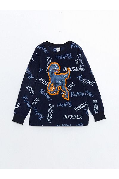 LC Waikiki Σετ πιτζάμες για αγόρι με στάμπα LCW Kids Crew Neck Fleece