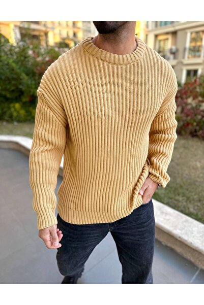 elkumoda سترة كبيرة الحجم فضفاضة غير مشعرة برقبة دائرية، سترة تريكو فضفاضة