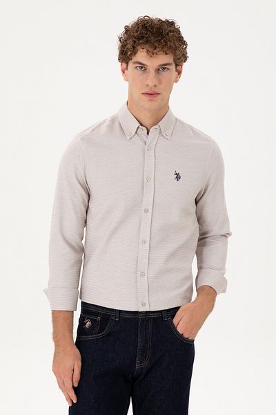 U.S. Polo Assn. Men's Sand Long Sleeve Shirt 50296603 -Vr085