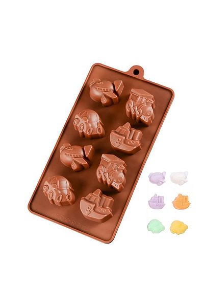 Getshopmini Silicone Chocolate Train Car and Ship Airplane Mold - Gt8155