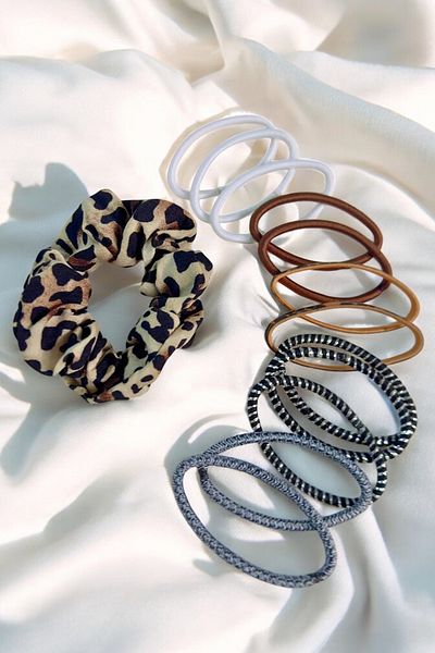 PETEK AKSESUAR 13 PIECES RUBBER LEOPARD BUCKLE BROWN